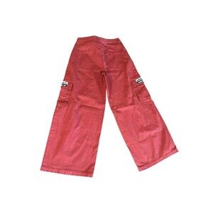 Adidas Women’s Track Pants Mystery Red Burgundy Wide Parachute Loose Fit Size M